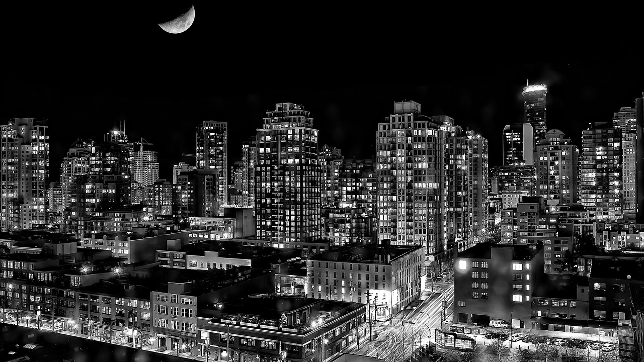 noir city night skyline